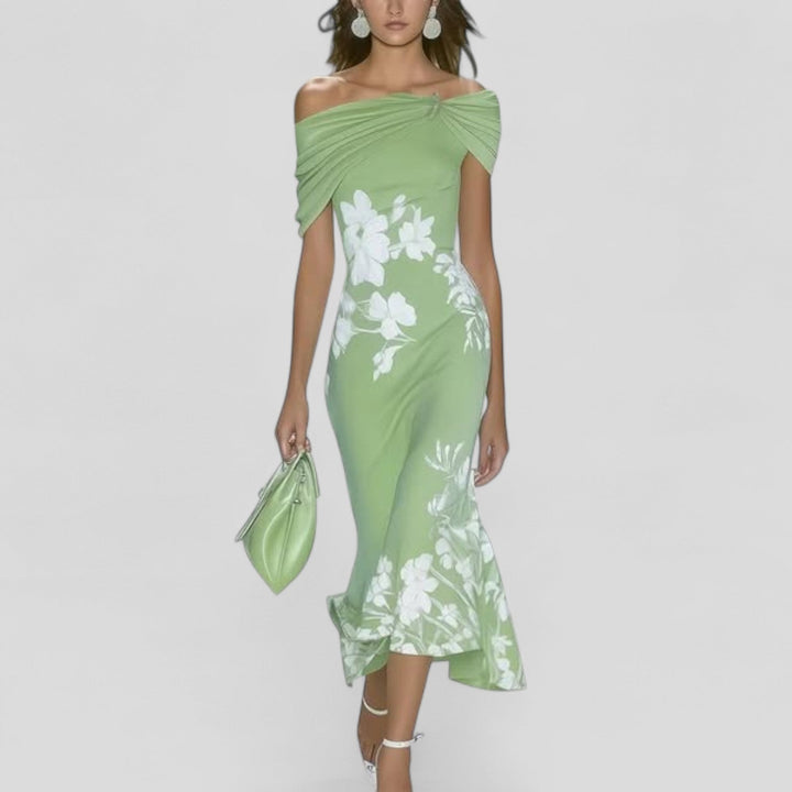 Women's Off-Shoulder Floral Midi Dress