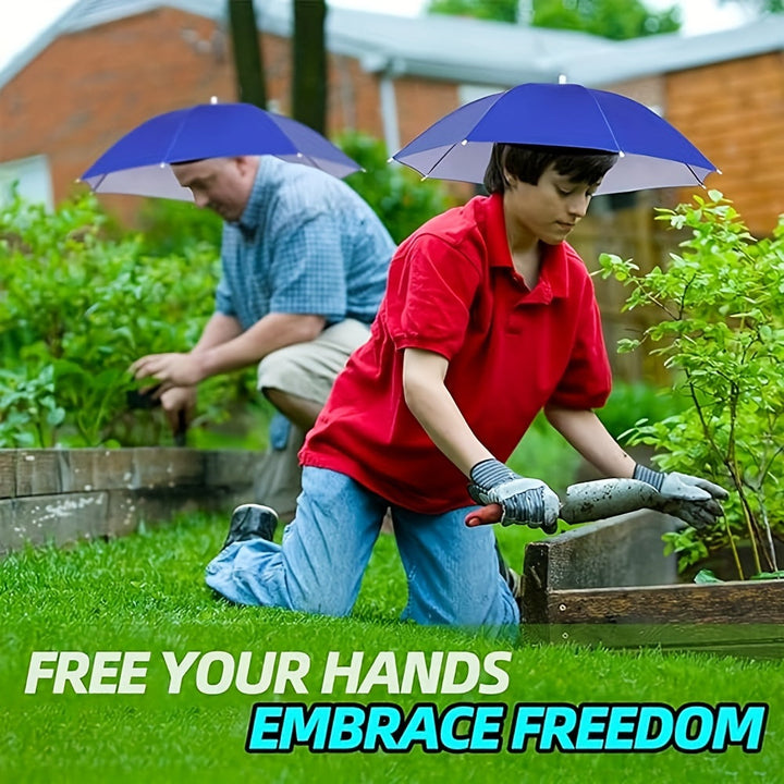 Lightweight UV protection umbrella hat; perfect for walking or any outdoor activity.