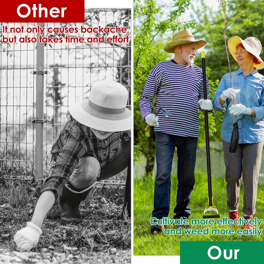 Ergonomic design stainless steel garden tool, essential for effective soil aeration.