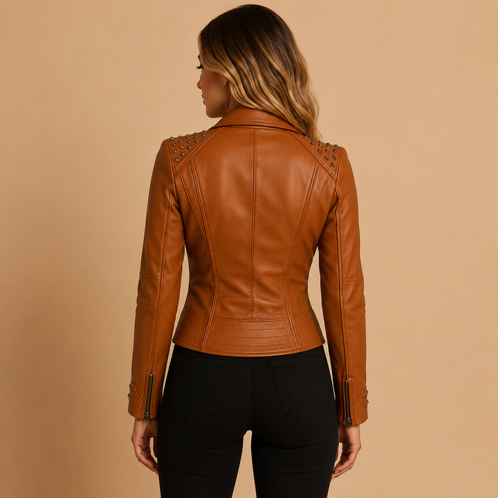 Elegant slim-fit quilted jacket for women, perfect for adding a chic and edgy touch to evening wear.