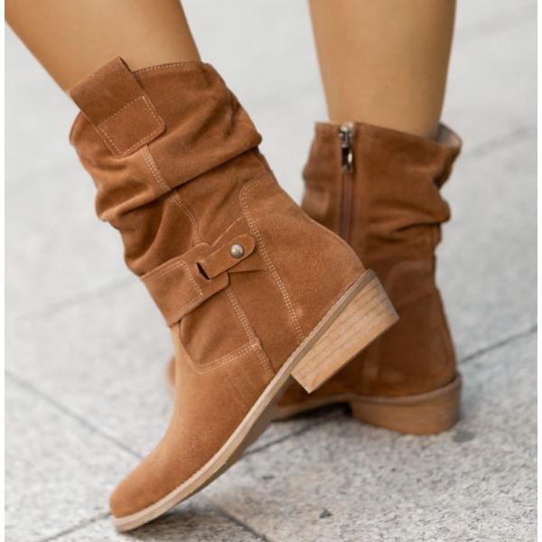 Chic women's Rosalie slouch ankle boots featuring a stylish low block heel for versatile fashion.