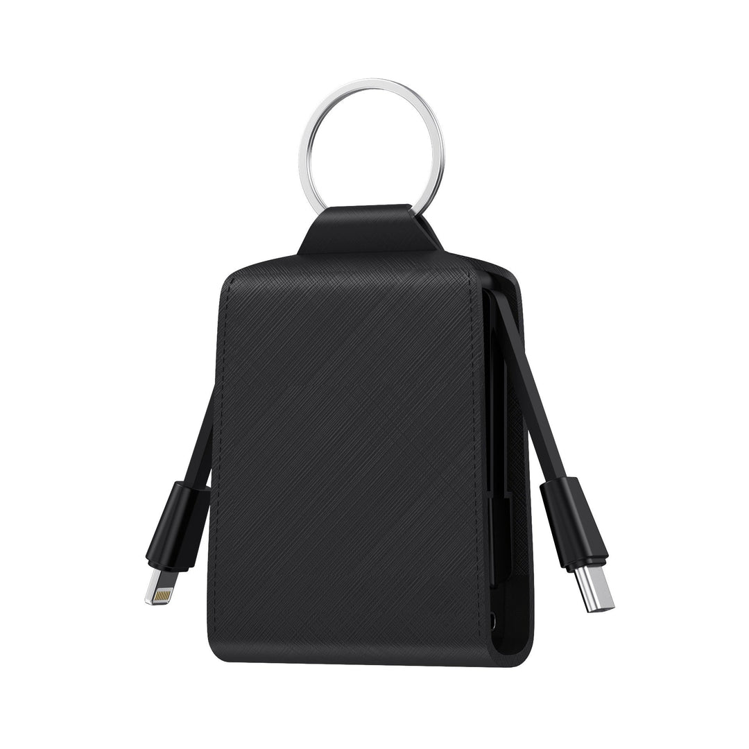 CJ26 portable phone charger, a versatile mobile accessory with self-contained dual cables for emergency power.