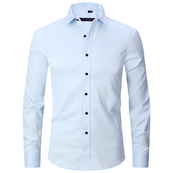 Stylish men's long sleeve button down shirt, classic fit, great for business casual outfits.