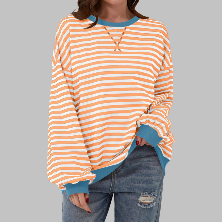 Women's Striped Oversized Sweatshirt