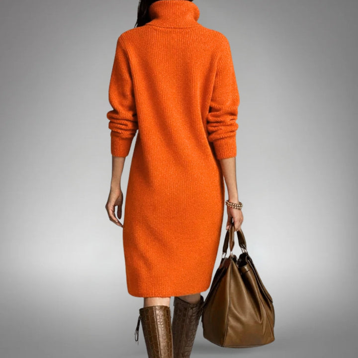 Chic women's high neck midi dress from Arabella Collection, ideal for casual or elegant wear.