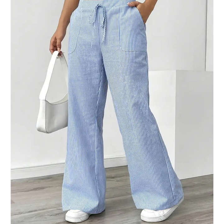 Women's Striped Wide-Leg Pants
