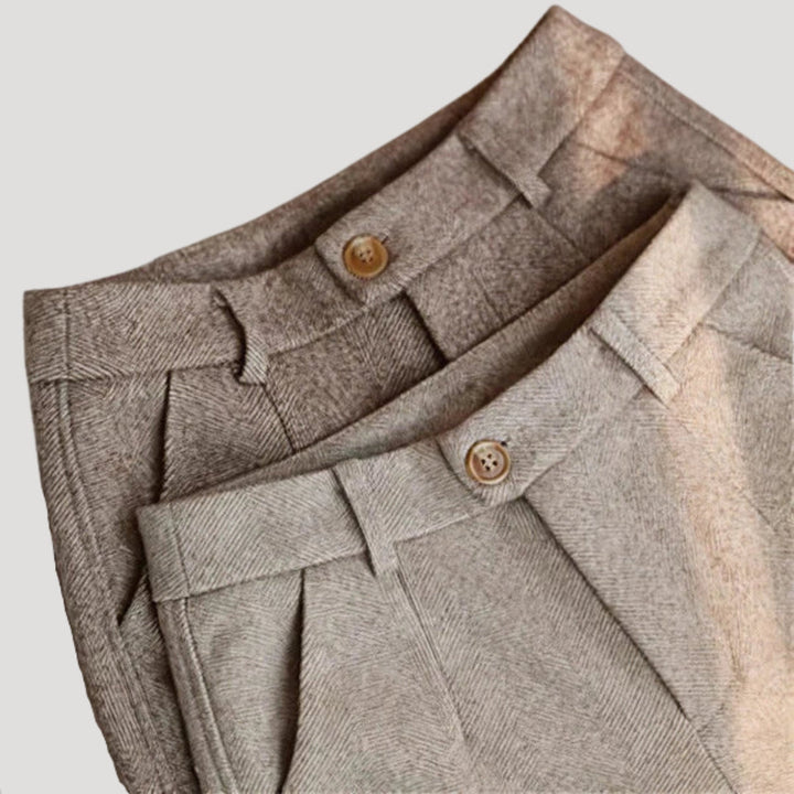 Men's modern tailored ankle-length trousers. Versatile for smart casual, office wear & spring fashion.