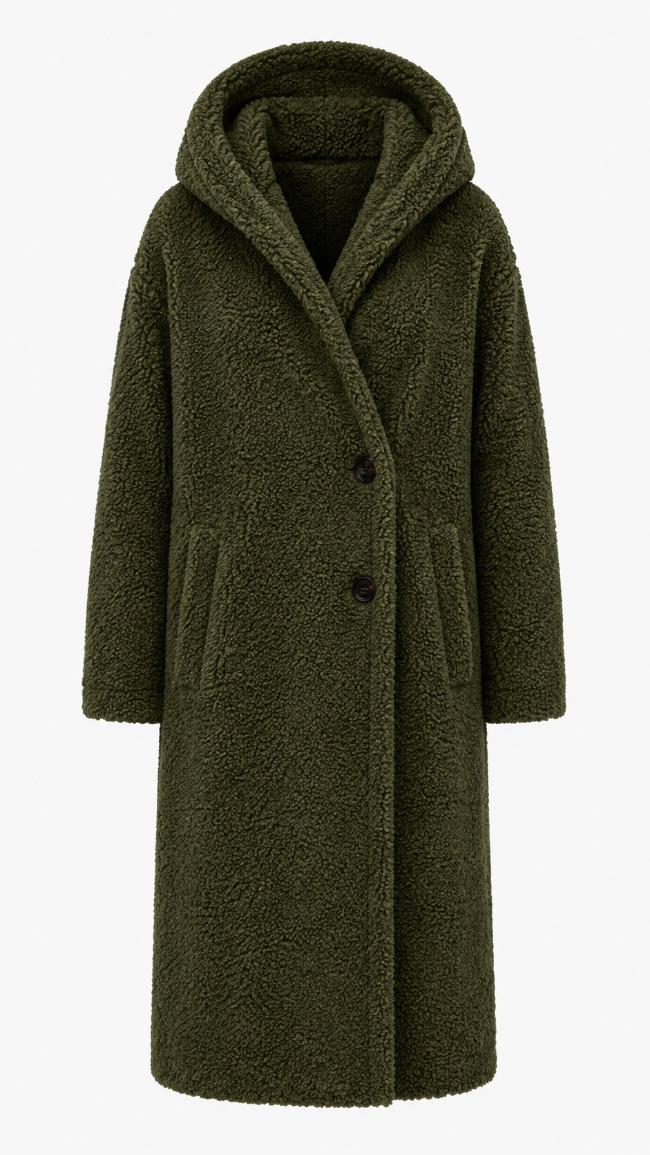 Fashionable ladies winter coat, hooded & cozy for cold weather and elegant layering.