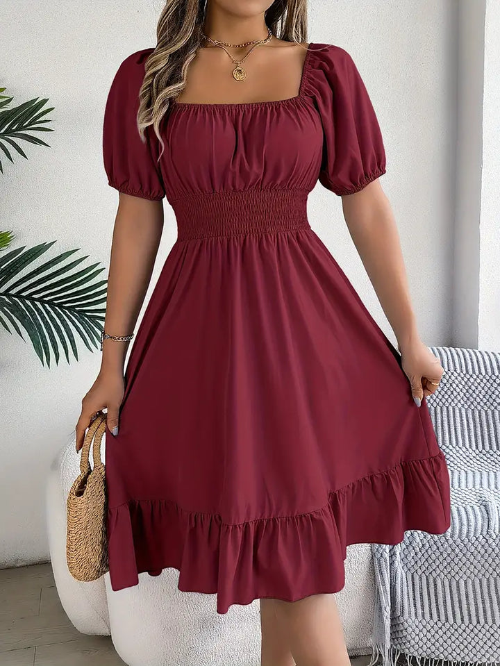 Sophia Puff Sleeve Midi Dress