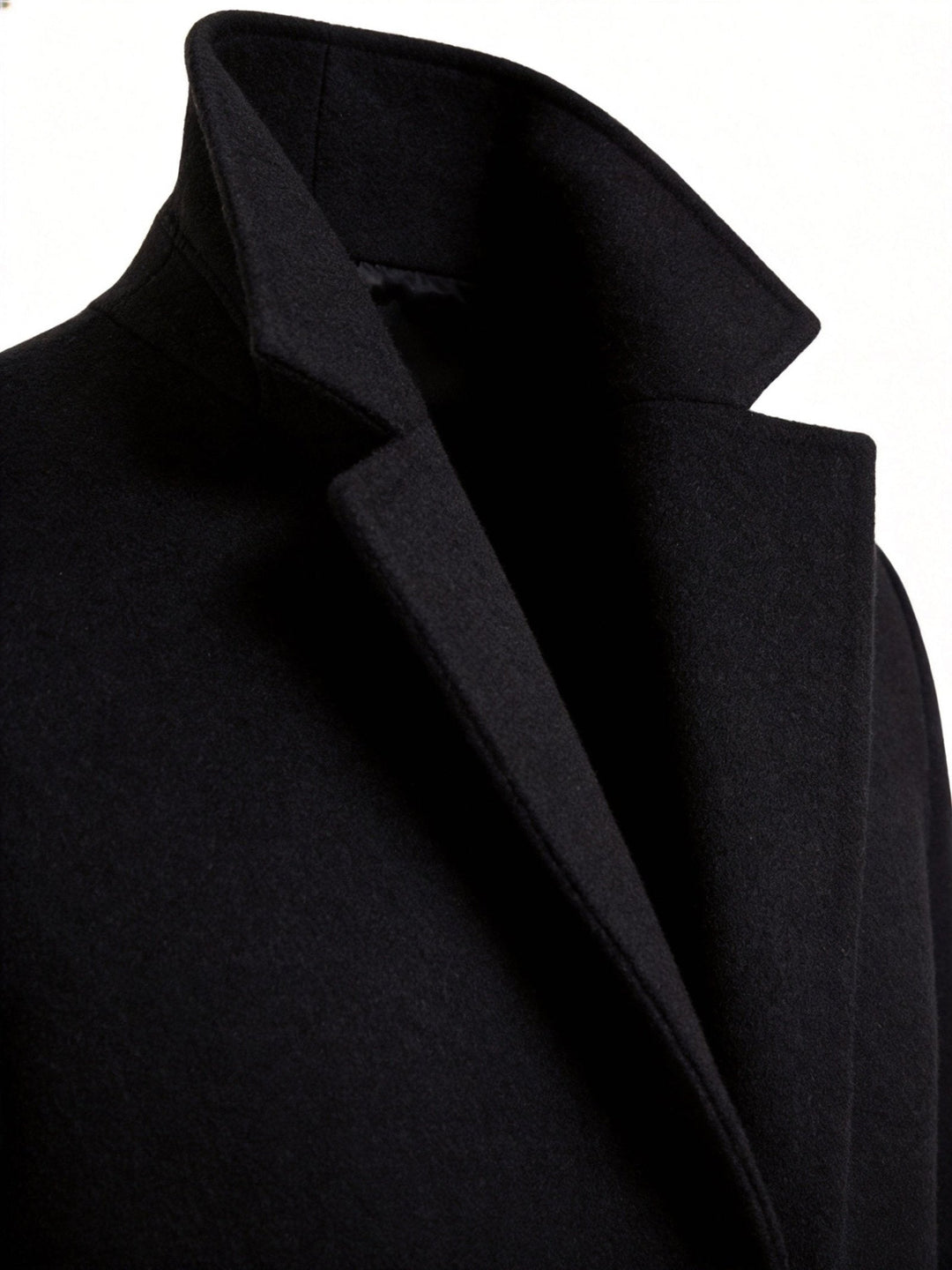 Men's classic tailored long trench coat, perfect for elegant business casual & autumn wear.