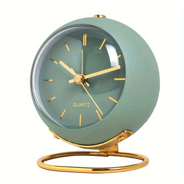 Vintage analog alarm clock with classic twin bell design, silent sweep, and loud alarm for bedroom or desk.