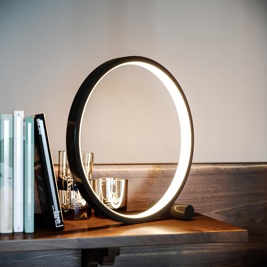 Nvroome Lights modern halo lamp, dimmable LED nightstand light for living room & bedroom ambient decor.