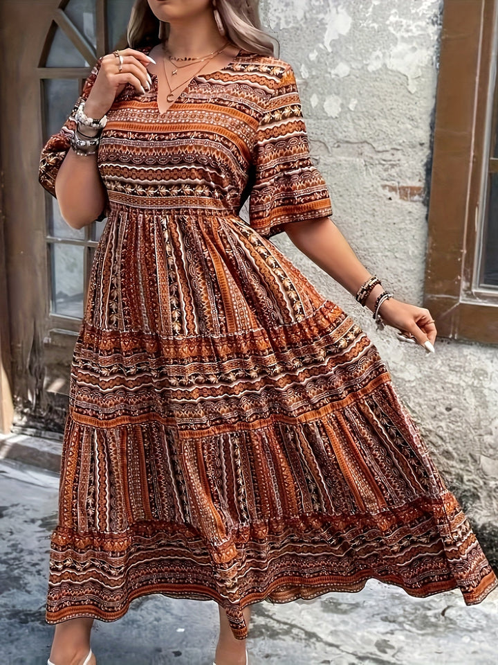 Ethnic Print Bohemian Dress