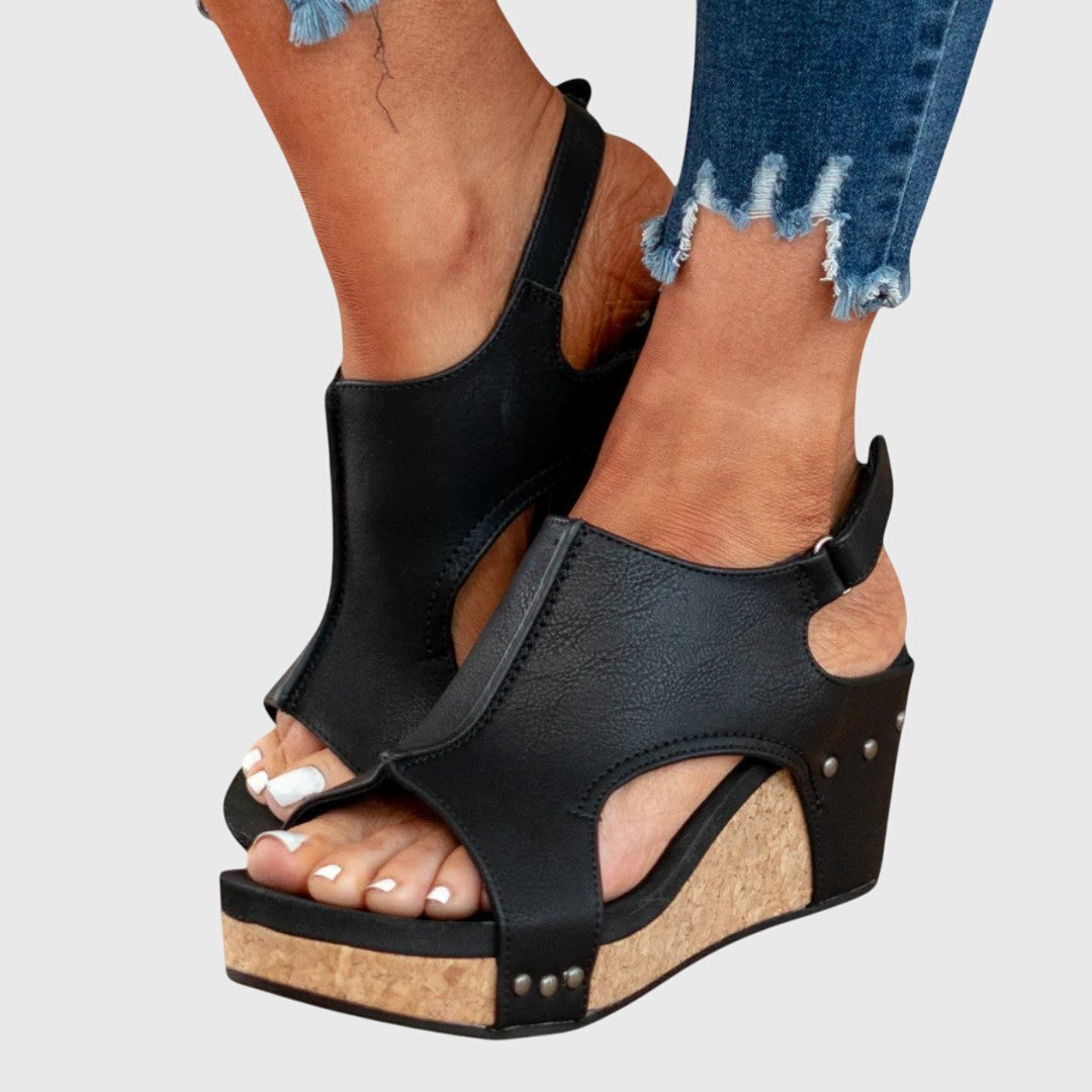 Stylish open toe wedge sandals for women, designed for breathable comfort and excellent foot support.
