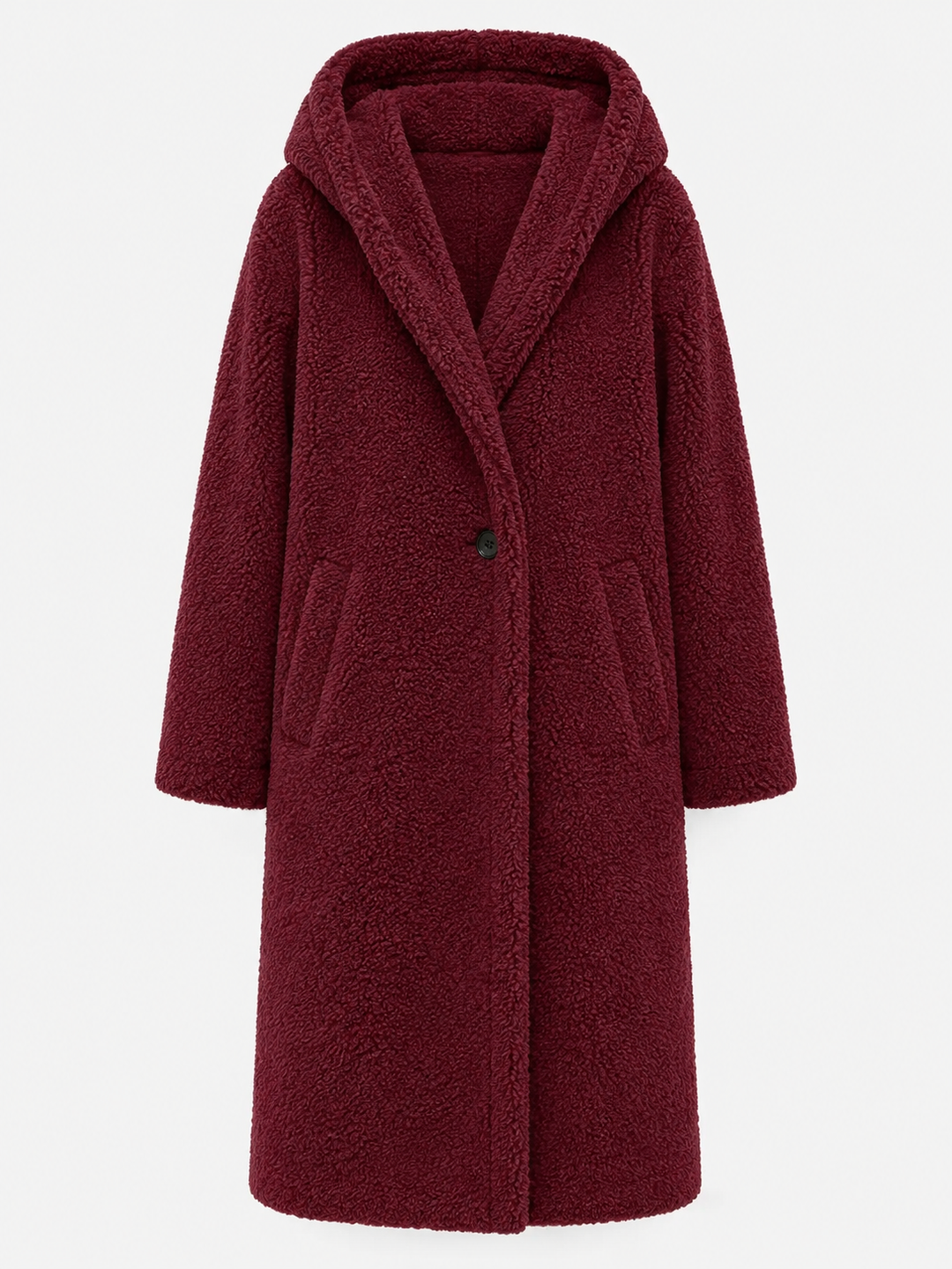 Warm & elegant women's coat, perfect knee-length outerwear for cold weather layering.