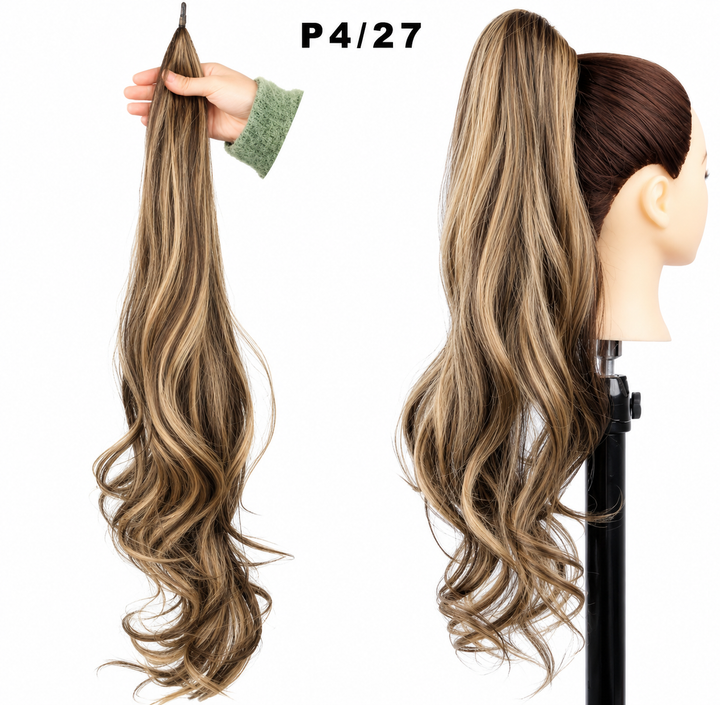 Glamorous wavy ponytail hair accessory for women, creating a long, voluminous, and elegant quick style.