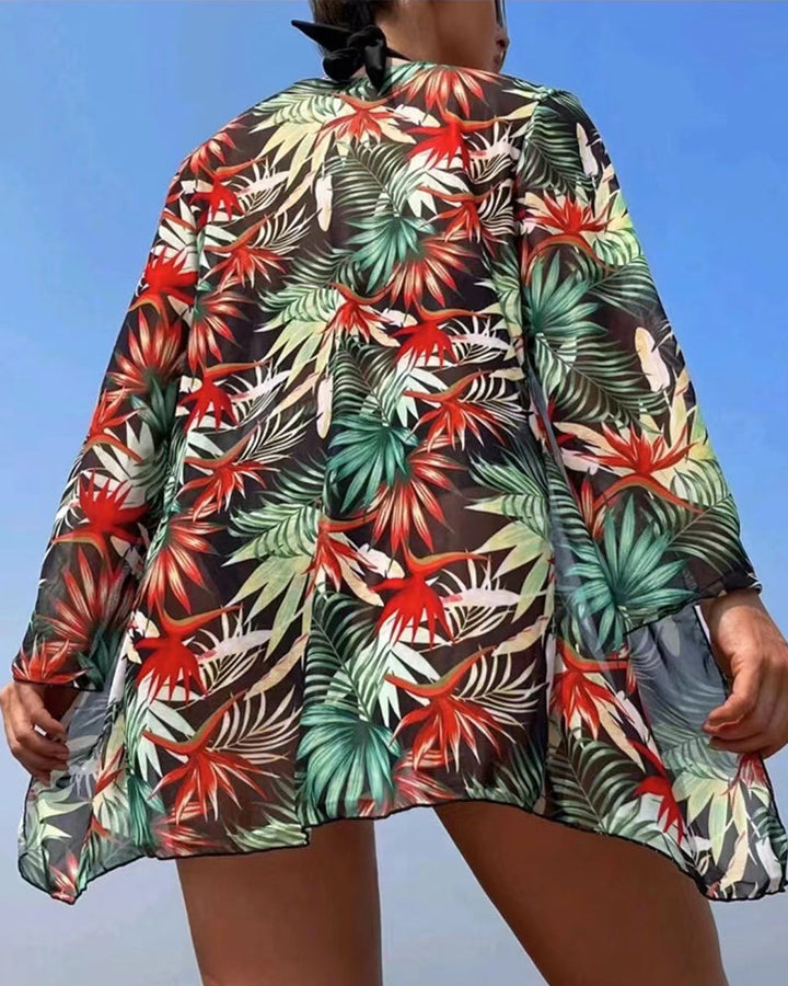 Tropical Print Bikini Set