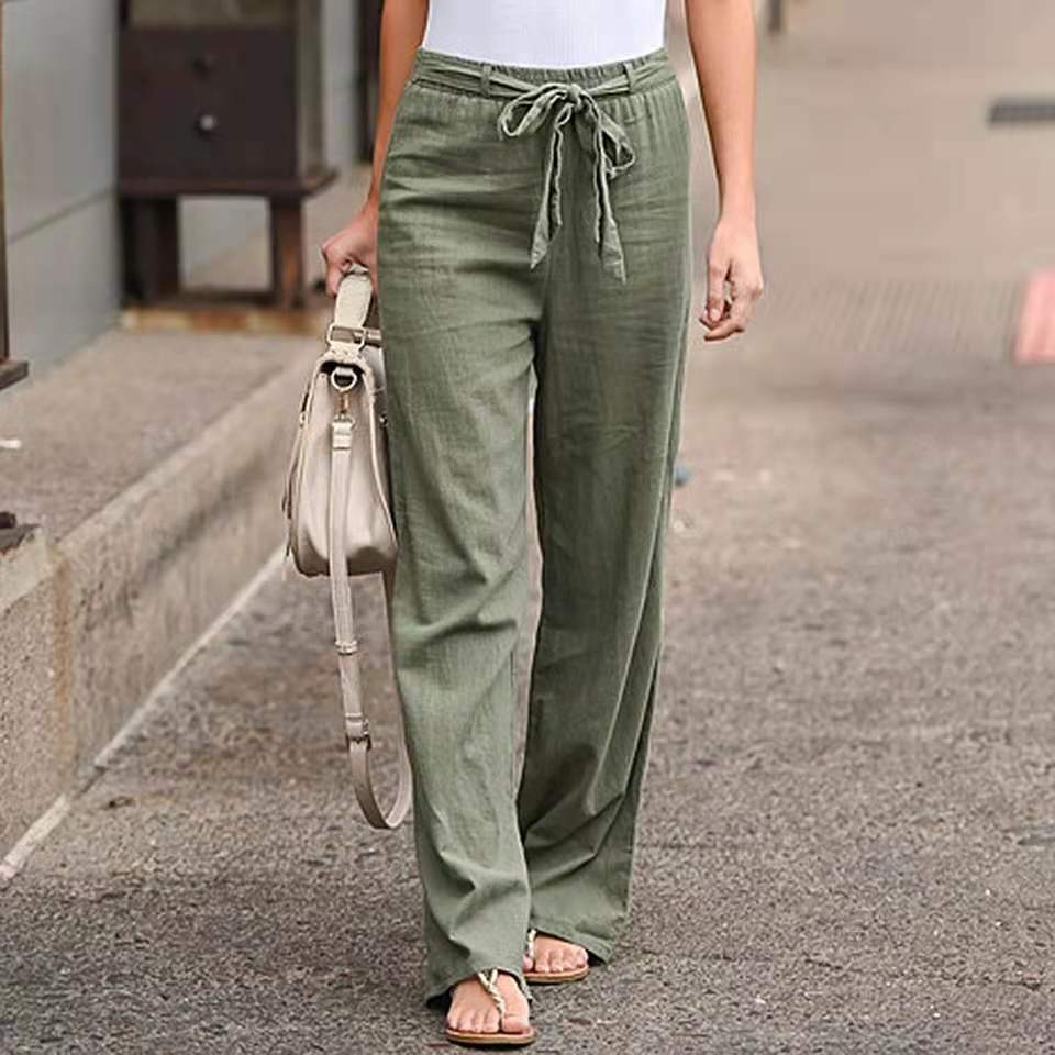 Chic women's relaxed fit pants, versatile for spring & summer outfits, featuring a stylish loose design.