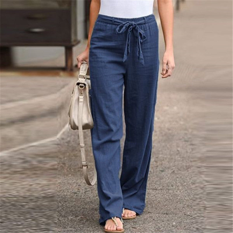 Lightweight women's relaxed fit pants, perfect for comfortable summer and spring casual wear, easy-breezy style.