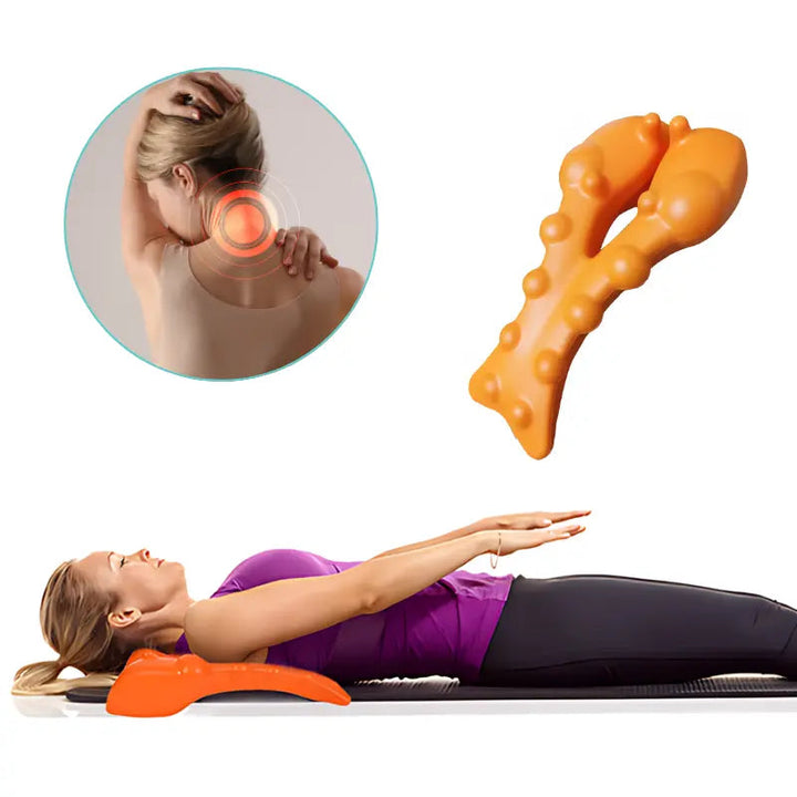 Unisex TrapiRelief acupressure tool for neck & shoulder pain relief, portable muscle massager.