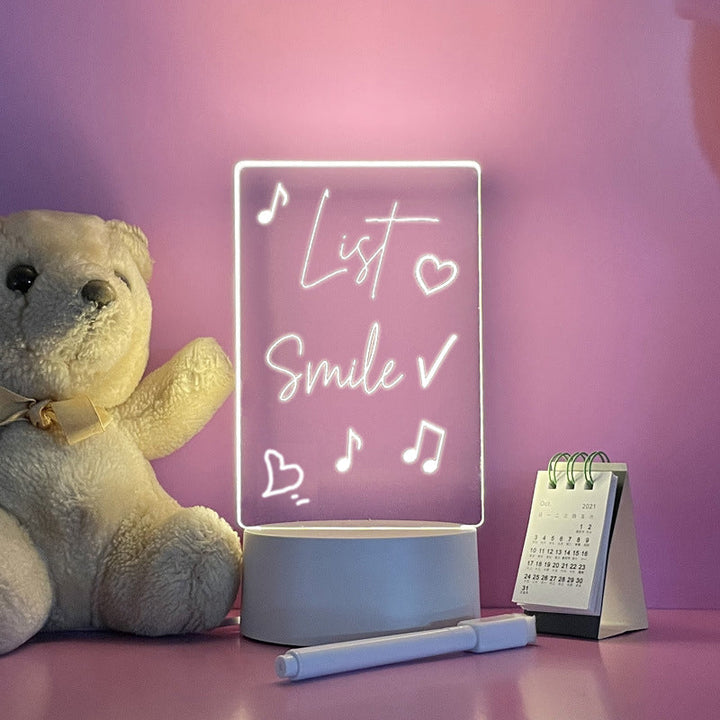 Stylish LED dry erase message board, perfect for home decor, light-up notes, or a unique gift idea.
