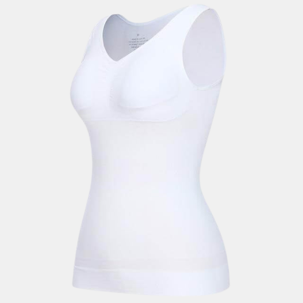 Seamless women's slimming cami vest, an invisible undergarment for smooth body shaping and comfortable wear.