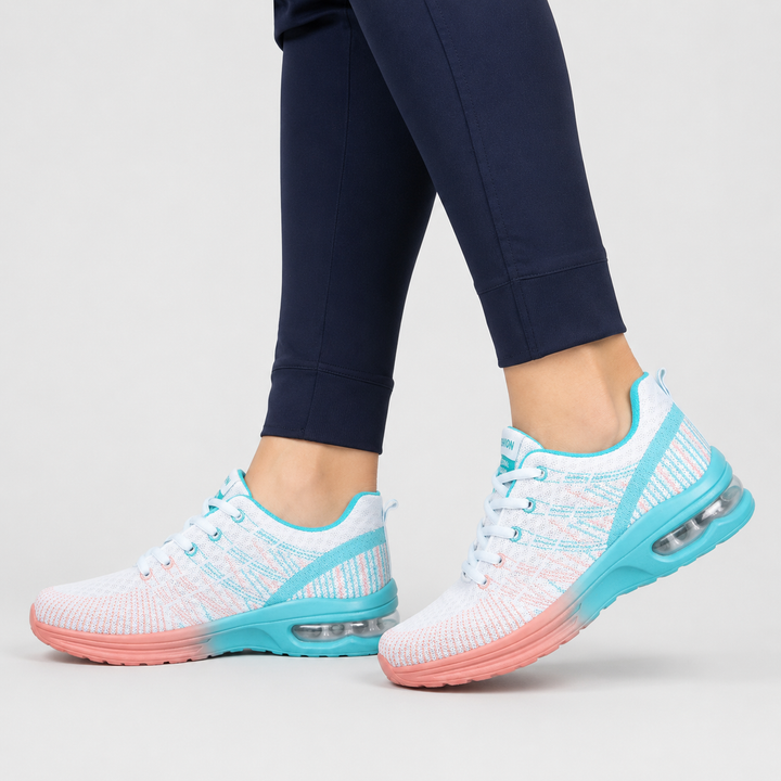 Supportive women's orthopedic sneakers, lightweight with advanced air cushion technology.