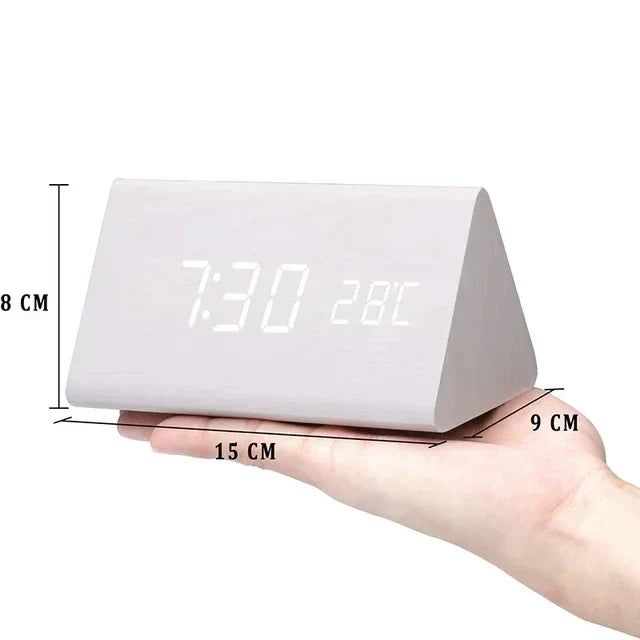 Office smart clock, digital LED display with voice control for easy time setting.