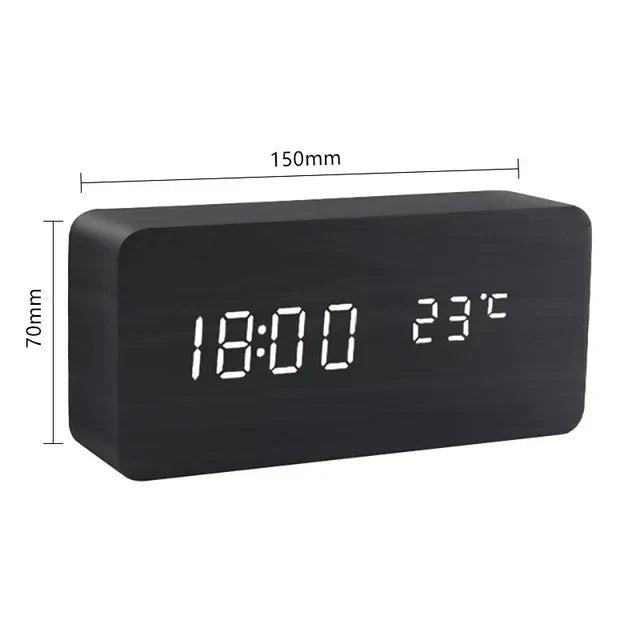 Voice-controlled LED smart clock, perfect for modern home or office environments.