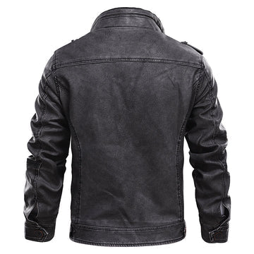 Versatile men's leather jacket, classic style outerwear for casual or formal wear. Comfortable & durable.