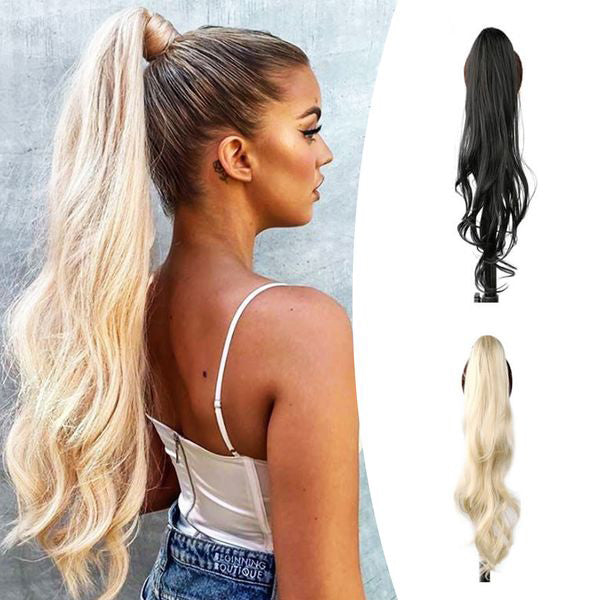 Women's hair accessory: Voluminous clip-in ponytail extension. Synthetic for long, easy, beautiful styles.
