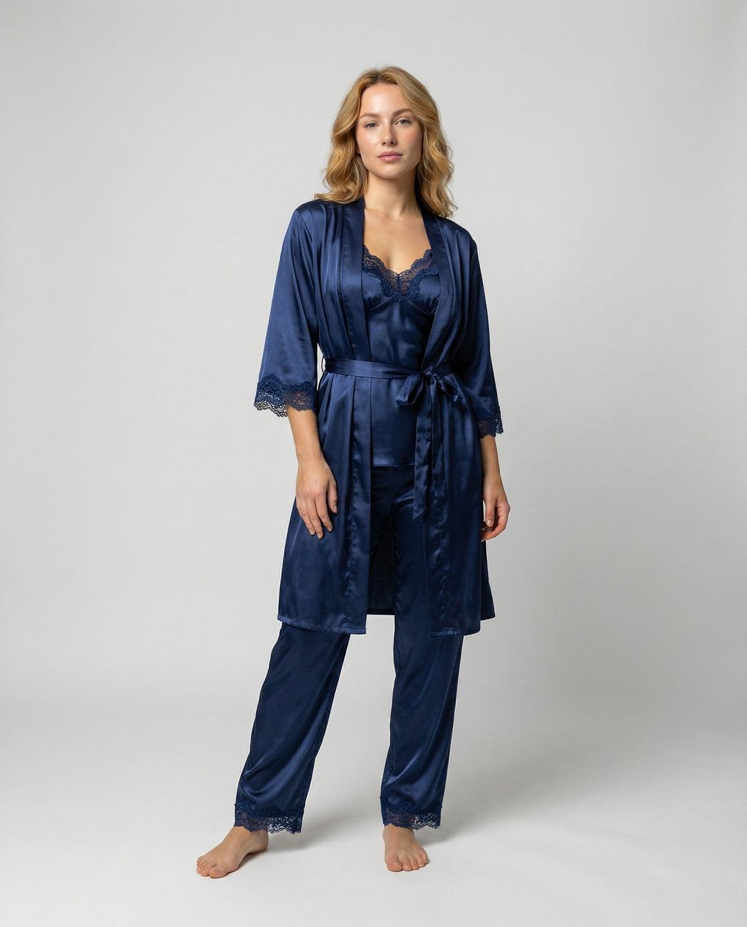 Luxurious women's silk blend pajama and lounge set, perfect for ultimate comfort and elegant sleepwear.