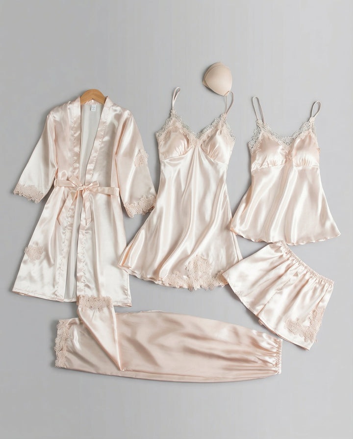 High-quality women's silk blend sleepwear; luxurious and soft pajama set for ultimate comfort.