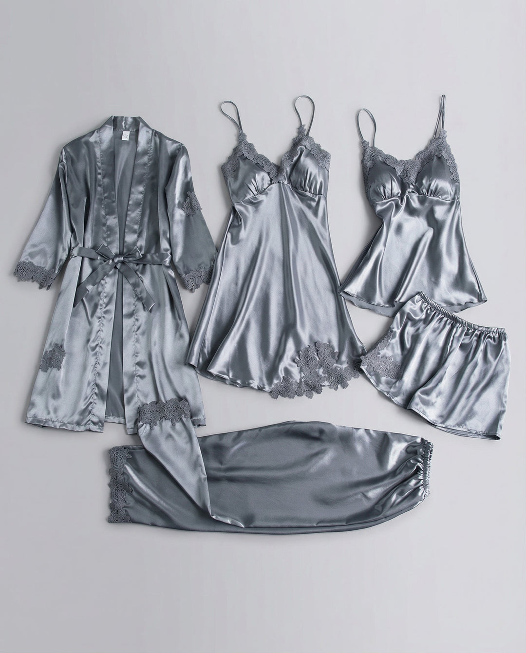 Women's silk blend kimono robe and shorts set, luxurious and comfortable sleepwear for women.