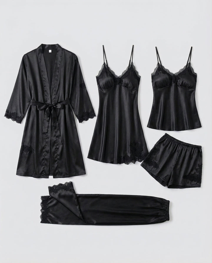 Elegant two-piece women's silk pajamas, a comfortable and luxurious lounge set for ultimate relaxation.
