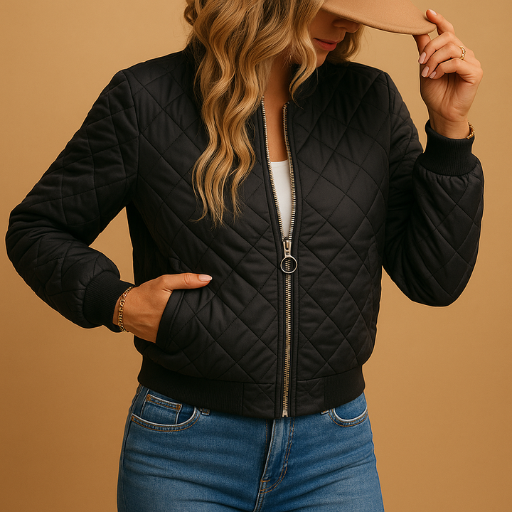 Black Women's Amelia Everyday Jacket. Modern, stylish, and versatile outerwear perfect for casual daily wear.
