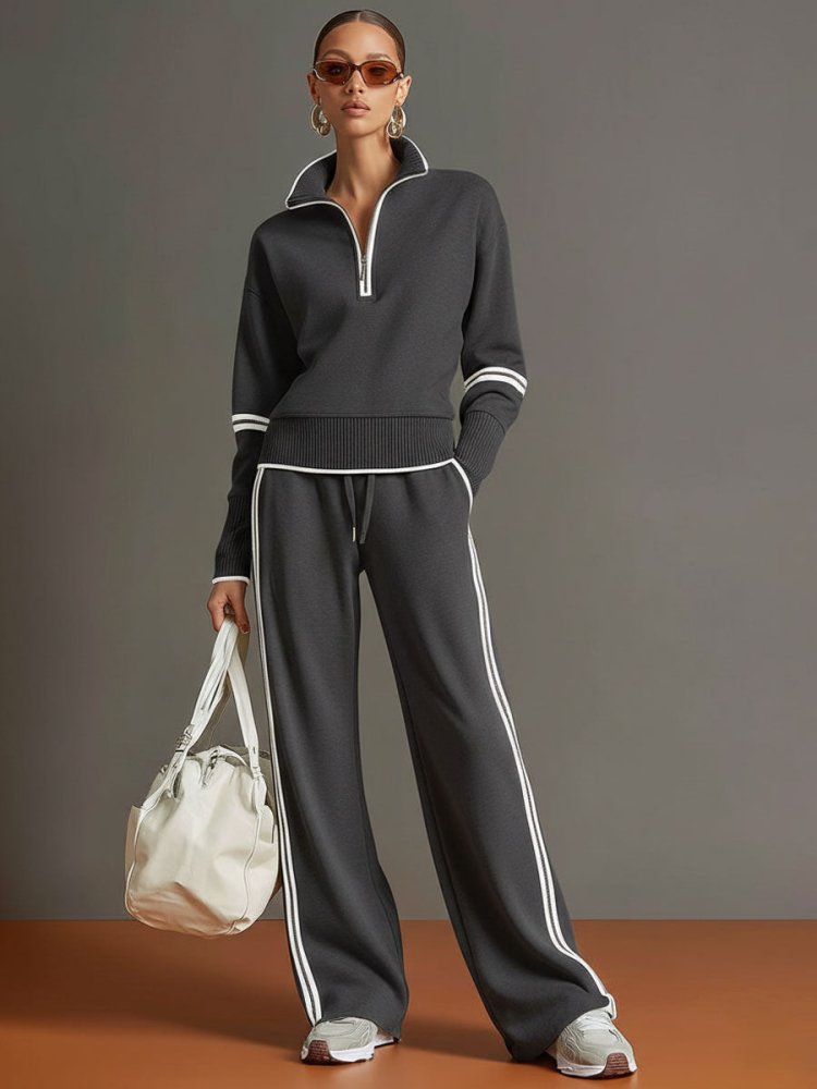 Women's comfortable & stylish loungewear set. Relaxed fit polyester with a flowing silhouette & wide leg.