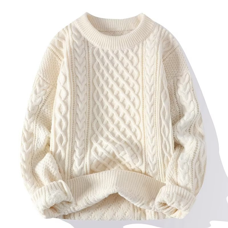 Elegant women's knitted sweater, a cozy pullover for timeless style in fall and winter fashion outfits.