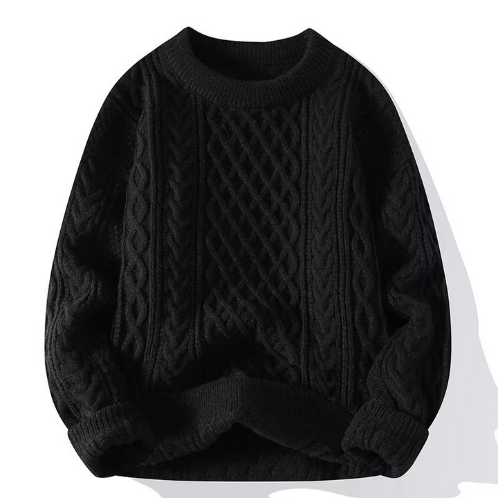 Chic women's knit sweater, versatile long-sleeve top for classic fall and winter apparel. Cozy comfort.