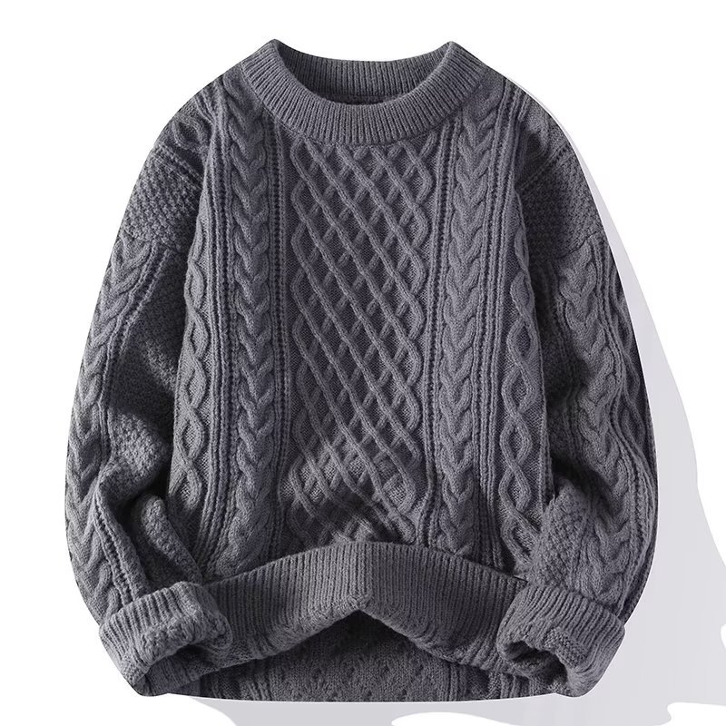 Classic women's cozy knit pullover, a long-sleeve top for chic fall and winter fashion. Elegant comfort.