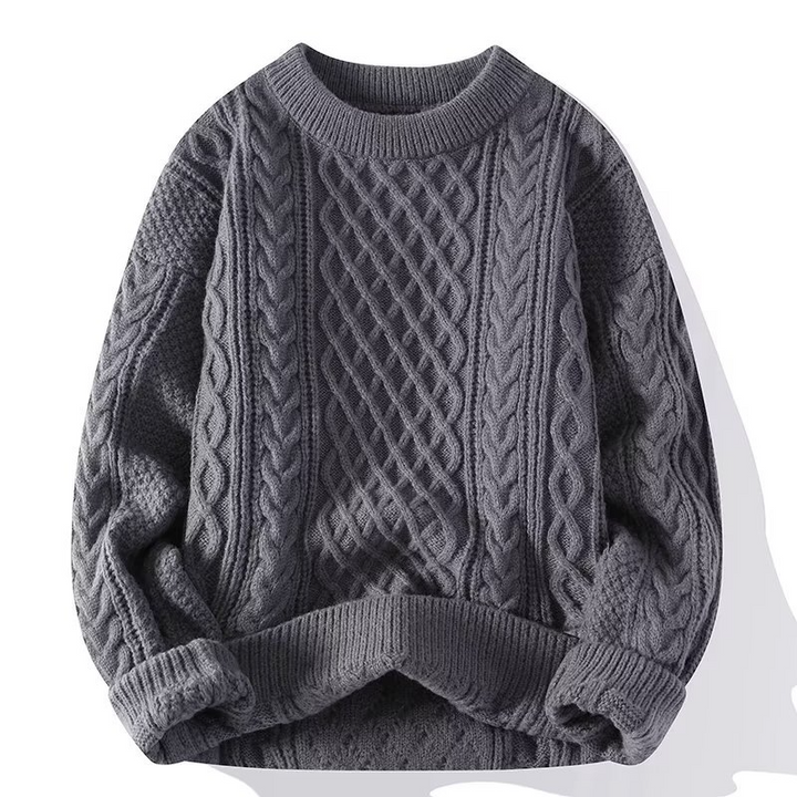 Classic women's cozy knit pullover, a long-sleeve top for chic fall and winter fashion. Elegant comfort.