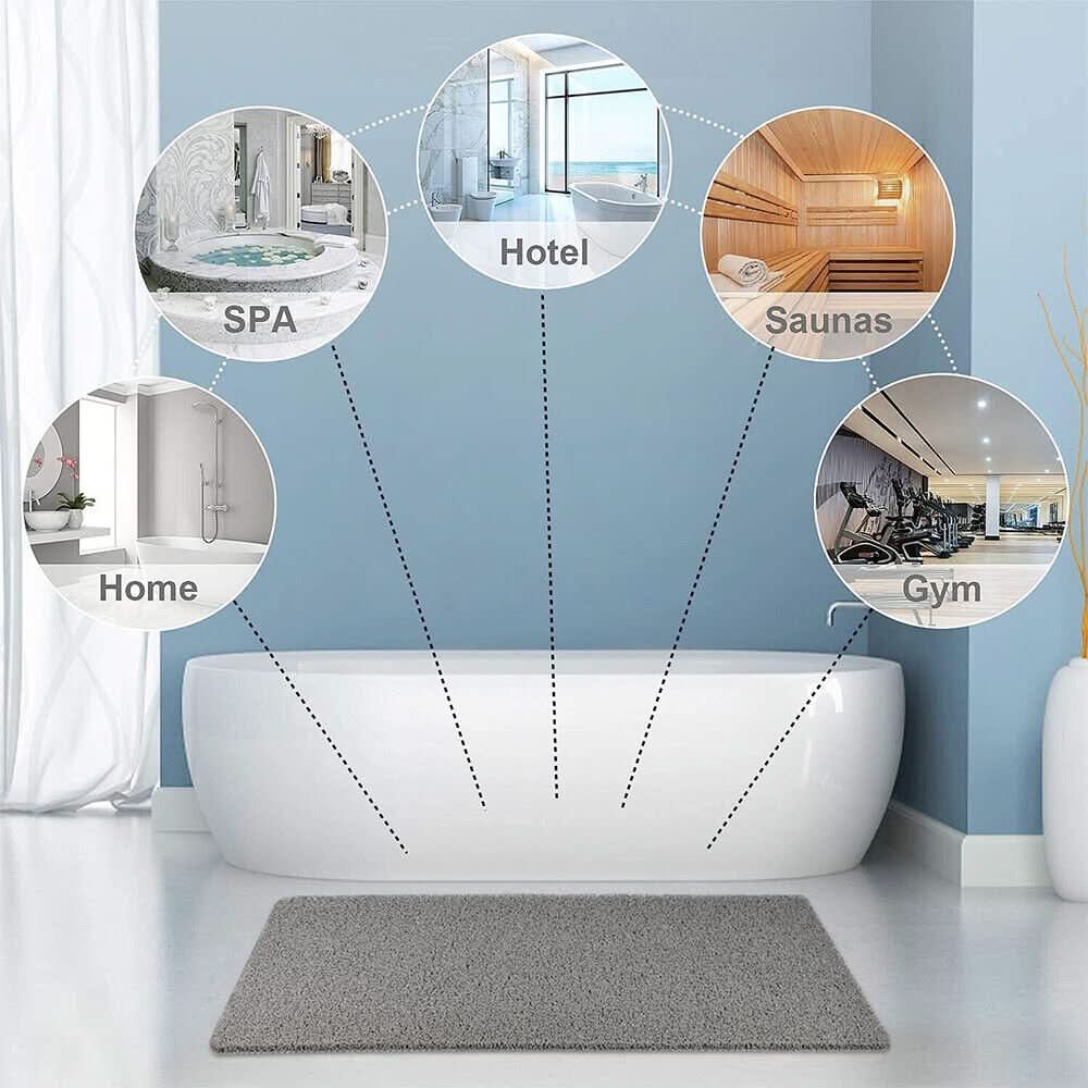 Must-have non-slip shower mat, a home essential for enhancing bathroom safety and personal hygiene during bathing.