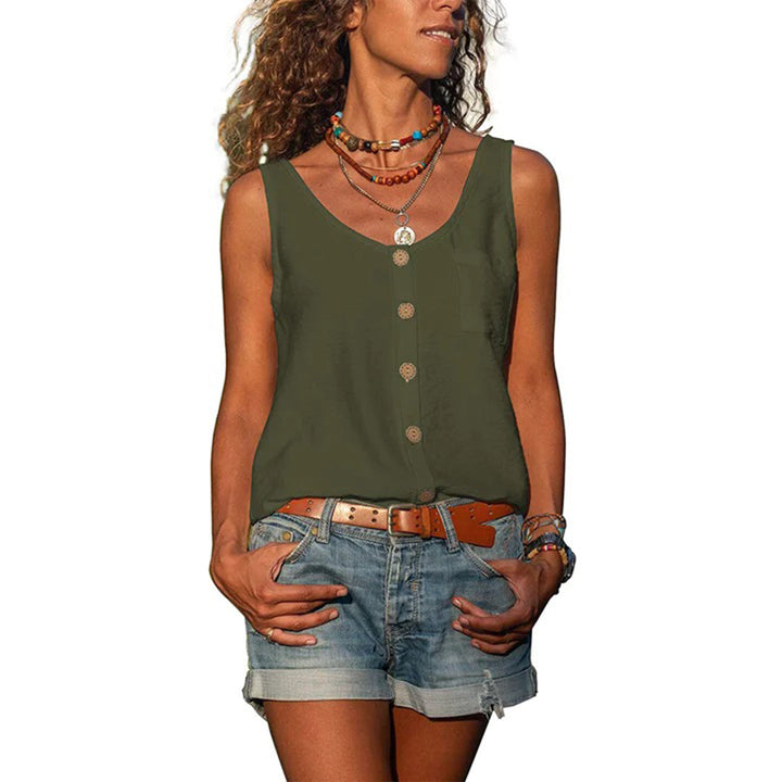 Women's Casual Sleeveless Top with Loose Fit
