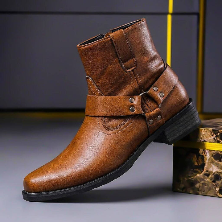 Men's handcrafted classic leather comfort boots with a versatile design and durable traction sole for everyday wear.