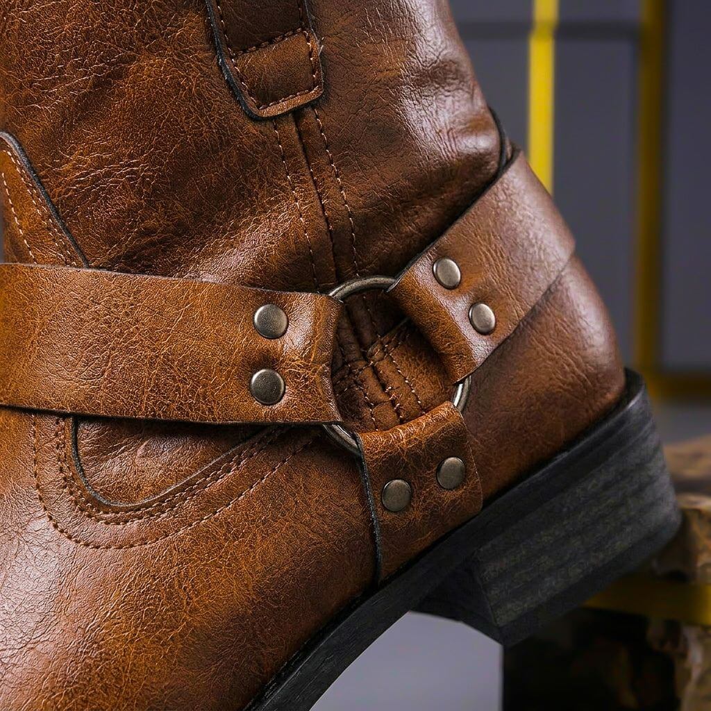 Handcrafted men's classic leather comfort boots, ideal for dress or casual wear, with excellent traction & ankle support.