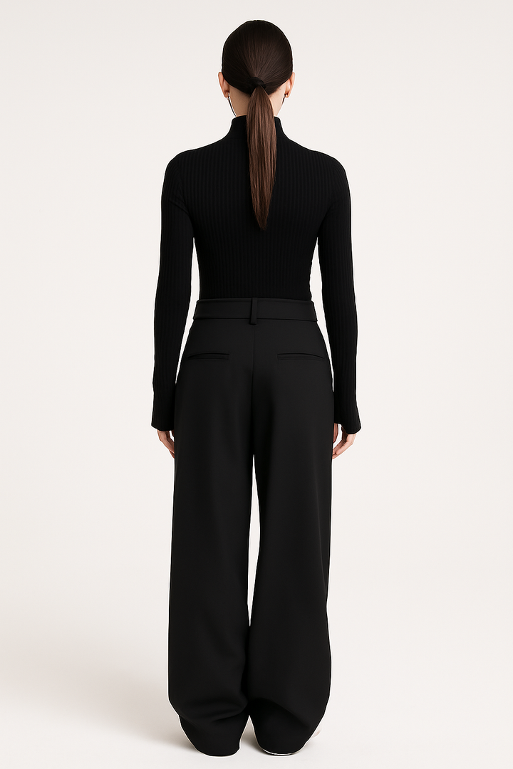 Stylish women's pants with unique asymmetrical design & comfortable relaxed fit.