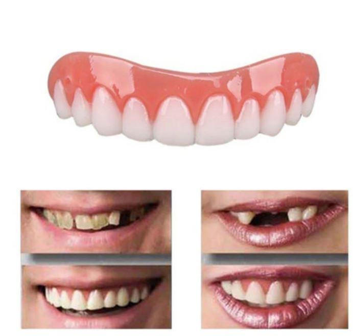 Unisex comfortable dental veneers for a natural-looking perfect smile. At-home cosmetic teeth solution.