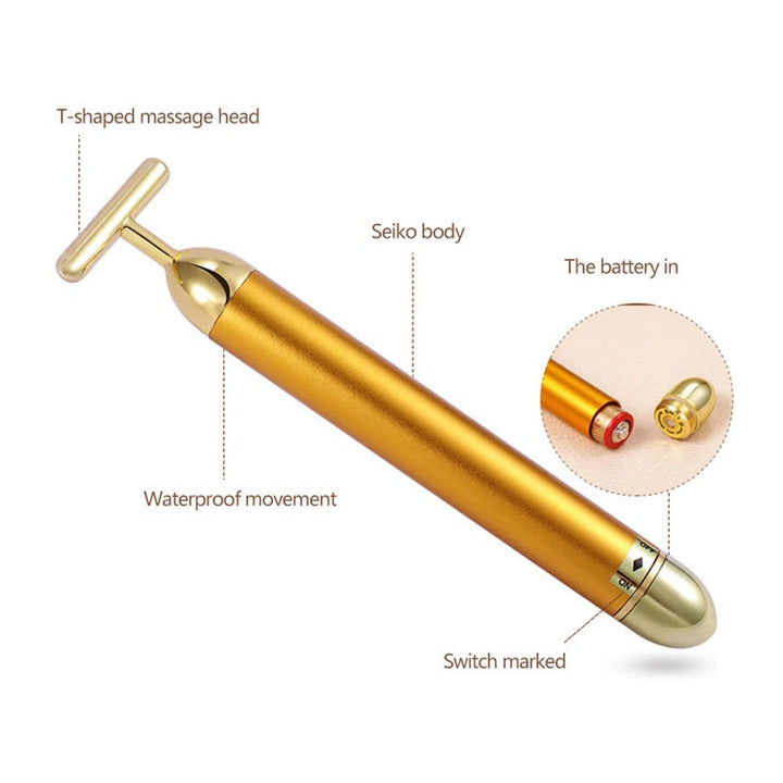 Skincare vibrating face roller, an essential beauty device for daily face care & skin rejuvenation.