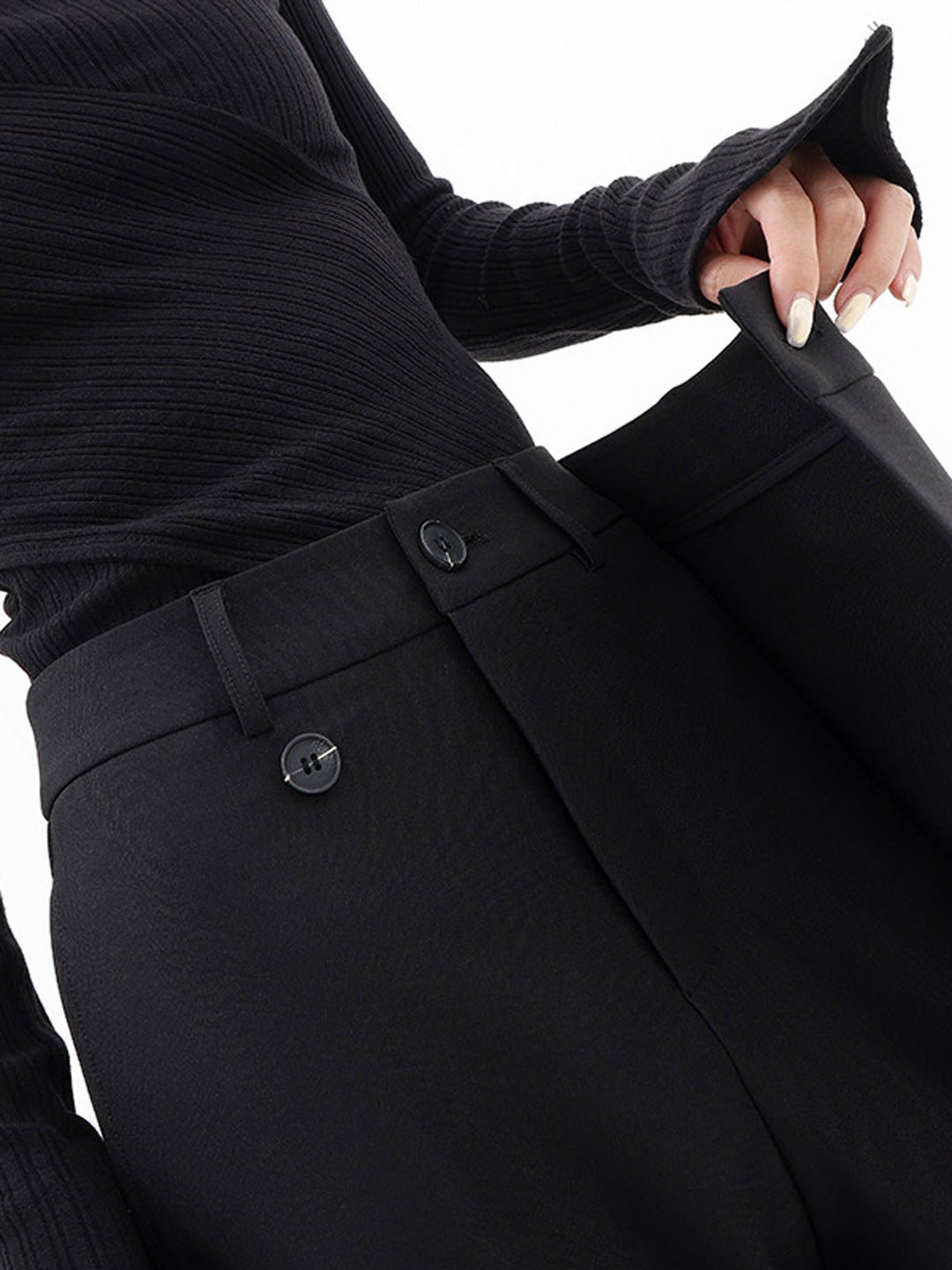 Modern fashion women's asymmetrical pants with elegant drape & relaxed comfort.