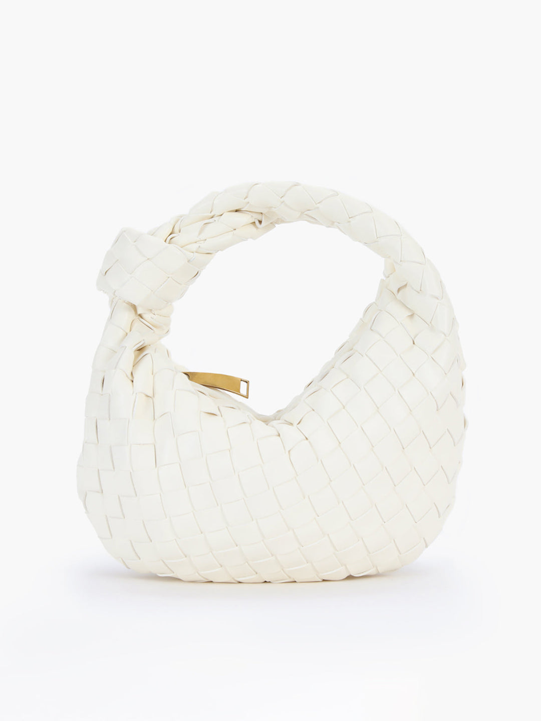 Versatile women's braided handbag with knot handles, a stylish and practical accessory.